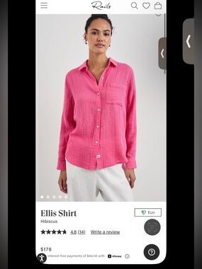 Rails Button-Up Shirt in Bright Pink
